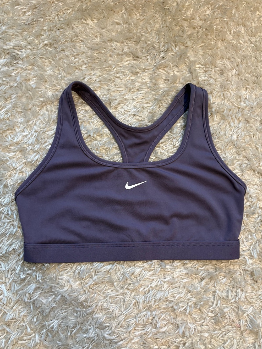Nike Light Plum Dark Lavender Racerback Sports Bra Medium Support Non Padded